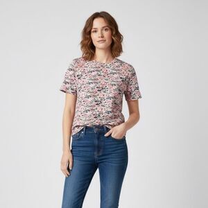 Scotch & Soda Pink Abstract Camo Print Short Sleeve Tee - Size Medium NWOT